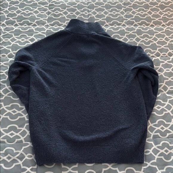 Charcoal Gray Zip Up Sweater with Mock Turtleneck - Picture 2 of 2